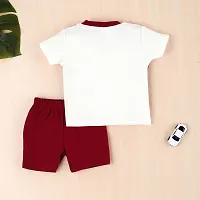 Solid T Shirt Attached Waistcoat And Bow With Shorts Kids-thumb2