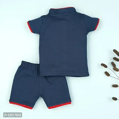 Macitoz Cotton half sleeve T-shirt and Shorts Set for Baby Boys with button | halfsleeve Tees and Shorts | Casual & Party Wears forr babyboys-thumb3