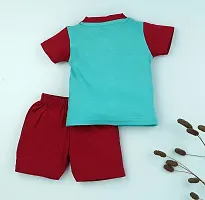 Macitoz Cotton half sleeve T-shirt and Shorts Set for Baby Boys with button | halfsleeve Tees and Shorts | Casual  Party Wears forr babyboys-thumb2