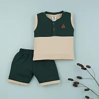 Macitoz Stylish and Comfy Cotton Baby Boy Sleeveless T-Shirt Tank Tops Shorts Set | Sleeveless Tees and Shorts | Casual & Party Wears | Baby Boys-thumb1