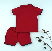 Macitoz Cotton half sleeve T-shirt and Shorts Set for Baby Boys with button | halfsleeve Tees and Shorts | Casual & Party Wears forr babyboys-thumb2