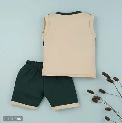 Macitoz Stylish and Comfy Cotton Baby Boy Sleeveless T-Shirt Tank Tops Shorts Set | Sleeveless Tees and Shorts | Casual & Party Wears | Baby Boys-thumb3