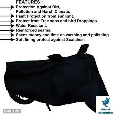 Essential Black Polyester Dust And Waterproof Bike Body Cover For Honda CB Shine-thumb4