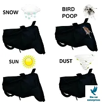 Essential Black Polyester Dust And Waterproof Bike Body Cover For Honda CB Shine-thumb1