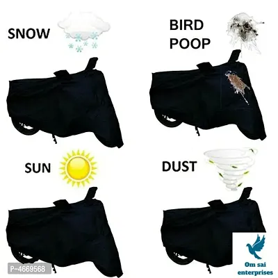 Essential Black Polyester Dust And Waterproof Bike Body Cover For TVS Sport-thumb2