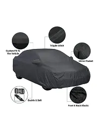 Essential Black Polyester Dust And Waterproof Car Body Cover For Maruti Suzuki Old WagonR (Side Mirror Pocket)-thumb2