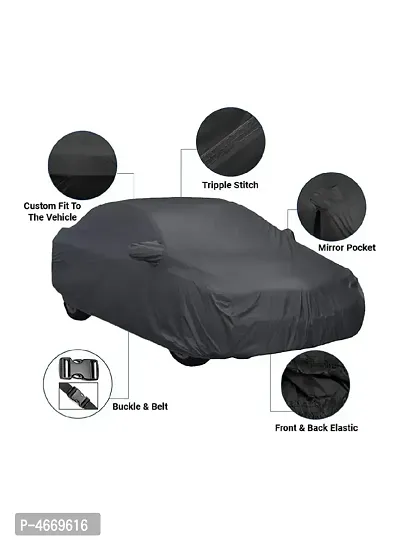Essential Black Polyester Dust And Waterproof Car Body Cover For Chevolet Beat (Side Mirror Pocket)-thumb3