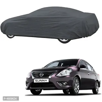 Essential Grey Polyester Dust And Waterproof Car Body Cover For Nissan Sunny-thumb0