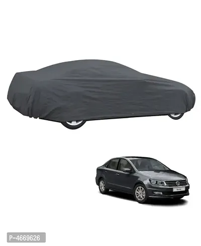 Essential Grey Polyester Dust And Waterproof Car Body Cover For Volkswagen Vento-thumb0