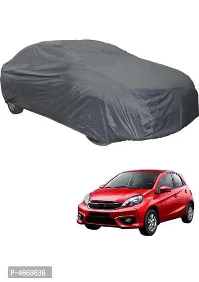 Essential Grey Polyester Dust And Waterproof Car Body Cover For Hyundai Brio-thumb0