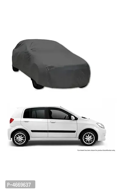 Essential Grey Polyester Dust And Waterproof Car Body Cover For TATA Motors Getz