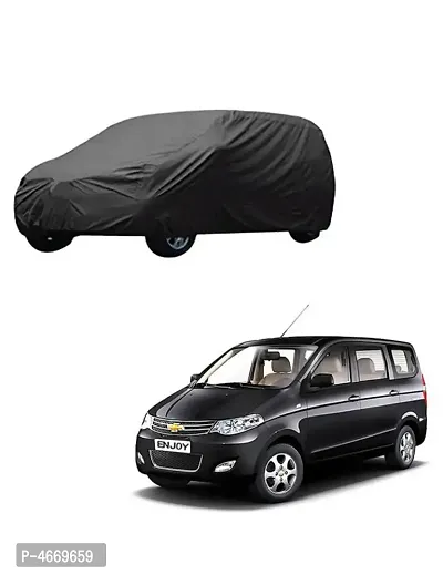 Essential Grey Polyester Dust And Waterproof Car Body Cover For Chevolet Enjoy