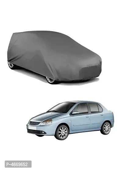 Essential Grey Polyester Dust And Waterproof Car Body Cover For TATA Motors Indigo