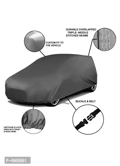 Car Body Cover For Mahiandra Reva Dust & Water Proof Color Grey-thumb3