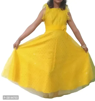 Stylish Yellow Cotton Frocks Dresses For Girls