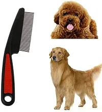 Flea Comb Pet Cat Dog Lice Comb Nit Remover Grooming Brush Tools to Treatment  Remove Fleas, Mites, Ticks, Dandruff Flakes - Stainless Steel Fine Teeth-thumb1