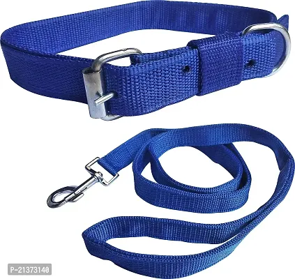 Fondle Blue Color 1 inch Dog Collar Belt 1.5m lengthy Dog Collar  Leash for All Type of Breed Dogs.-thumb0