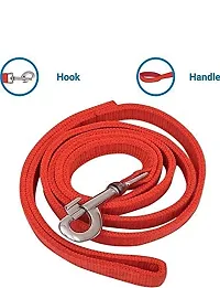 Dog Neck Collar Belts and Leash Set (Red Color, Waterproof, Medium, Nylon, Leash Size 1.5M-2M)-thumb2