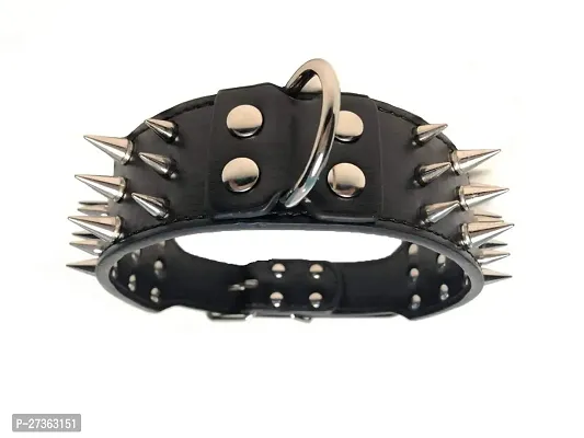 Spiked Studded Leather PU Durable Pet Dog Pitbull Mastiff Collar with D Shape Ring, Dog Neck Collar Belts for Large Dogs