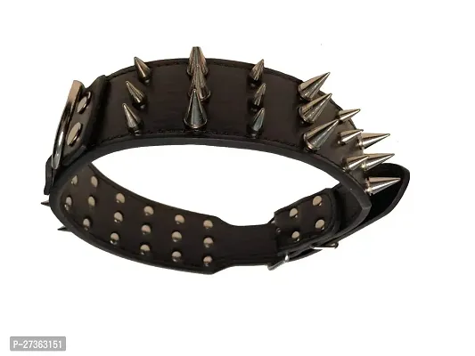 Spiked Studded Leather PU Durable Pet Dog Pitbull Mastiff Collar with D Shape Ring, Dog Neck Collar Belts for Large Dogs-thumb3