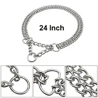 Heavy Duty Chrome Metal 2 Layer Dog Choke Chain - 24 INCH Collar, 1 Piece-thumb2