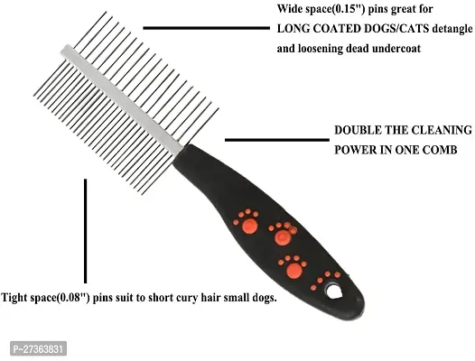 6 in 1 Dog Grooming Kit Bath Brush| | Toothbrush | Double Side Comb | Nail Cutter Small | Nail Filler | Pet Self Cleaning Slicker Brush | Pet Spa Kit-thumb3