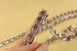 Fondle Light Weight Metal Long Chain for Small Dogs, Silver Chain with Hook 5ft-thumb1