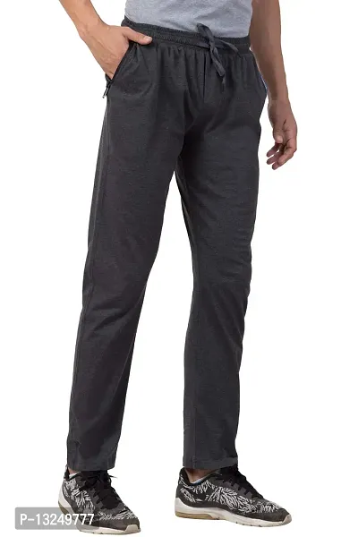 Corsair Men's Super Cotton Regular Fit Plain Track Pants with Pockets (Black, Grey, Navy)-thumb3