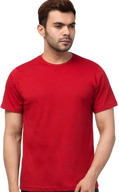 Corsair Men's Solid 100% Cotton Half Sleeve Regular Fit Active Wear Plain Round Neck T Shirts/T-Shirts Plus (M -5XL)