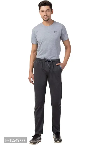 Corsair Men's Super Cotton Regular Fit Plain Track Pants with Pockets (Black, Grey, Navy)-thumb5