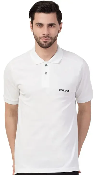 Corsair Men's Regular Fit Shoulder Down Design Collar Neck Ultra Cotton Half Sleeve Polo T Shirts Plus to 5XL