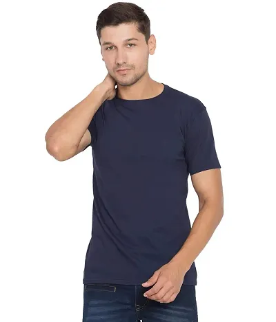 Corsair Men's Solid Super Half Sleeve Regular Fit Casual Wear Plain Round Neck T Shirts/T-Shirts (Black, Blue, Turquoise, White) (M - 5XL)