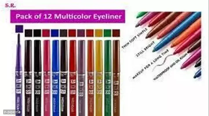 Perfect Ads Color Pencil Kajal Multi(Pack Of 12)
