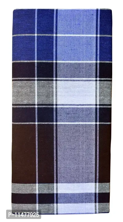 BlueMen Cotton Lungis for Men (2.00 meters,Multi-Coloured pack of 3)||Assorted Checks-thumb2