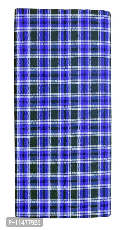 BlueMen Cotton Lungis for Men (2.00 meters,Multi-Coloured pack of 3)||Assorted Checks-thumb4