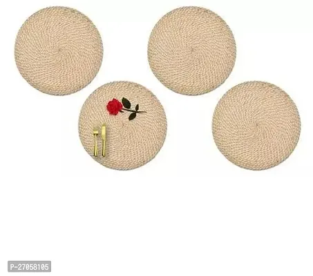 Round Shape Table Mat/Table Mat Round Table Mats/Cutwork Design Dining Table Mats/Dressing Table Mats/Bed Side Table Mats pack of 4-thumb0