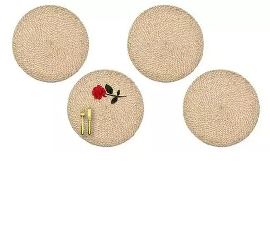 Round Shape Table Mat/Table Mat Round Table Mats/Cutwork Design Dining Table Mats/Dressing Table Mats/Bed Side Table Mats pack of 4