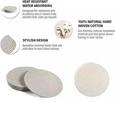 Round Shape Table Mat/Table Mat Round Table Mats/Cutwork Design Dining Table Mats/Dressing Table Mats/Bed Side Table Mats pack of 4