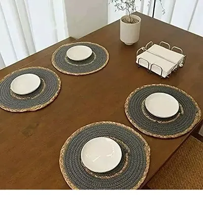 Round Shape Table Mat/Table Mat Round Table Mats/Cutwork Design Dining Table Mats/Dressing Table Mats/Bed Side Table Mats pack of 4