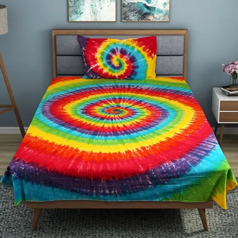 Hand Made Tie And Dye Pure Cotton Bedsheet
