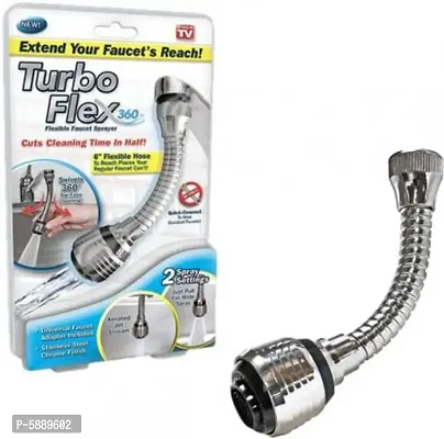 Turbo Flex 360 Flexible Faucet Sprayer Water Extender Nozzle Cock Faucet Faucet Nozzle  (Screw On)-thumb0