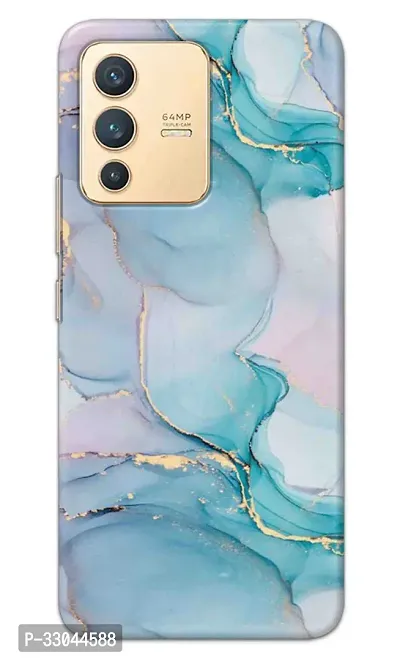 NDCOM For Vivo V23 5G Back Cover Blue Marble Printed Hard Case-thumb0