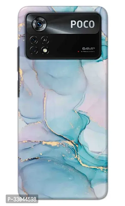 NDCOM For POCO X4 Pro 5G Back Cover Blue Marble Printed Hard Case