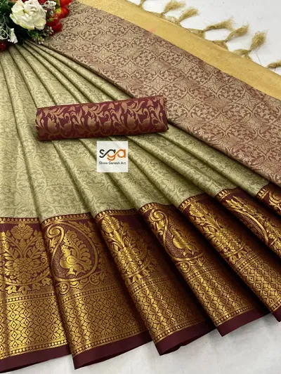 Classic Poly Silk Jacquard Saree with Blouse piece