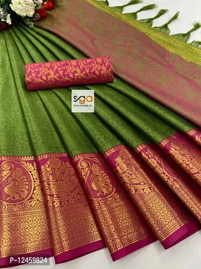 Classic Poly Silk Jacquard Saree with Blouse piece