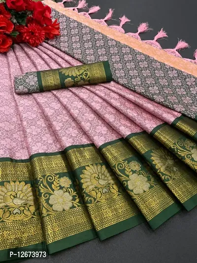 Classic Poly Silk Jacquard Saree with Blouse piece