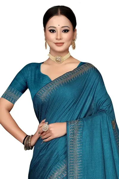 Classic Poly Silk Saree With Blouse Piece For Women