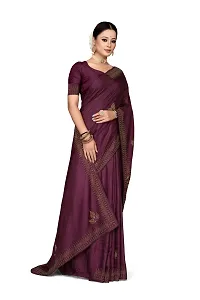 Classic Poly Silk Saree With Blouse Piece For Women-thumb1