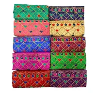 Reliable Bahubali Silk Mirror Embroidered Unstitched Blouses For Women- Pack Of 10-thumb1