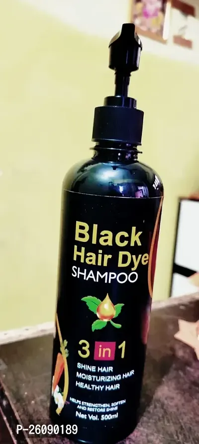 Herbal 3 in 1 Hair Dye Instant Black Hair Shampoo for Women  Men 100% Coverage Shampoo 300ml (Black)